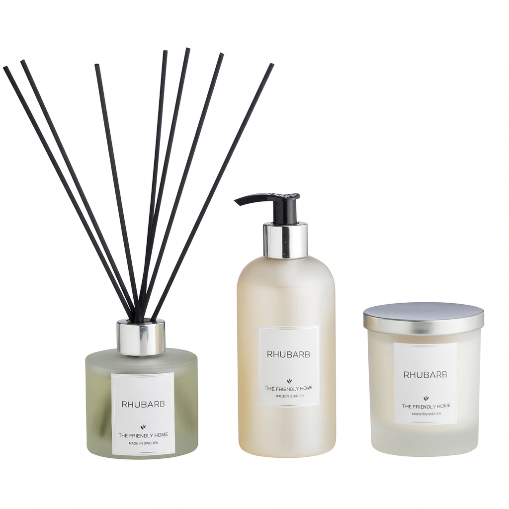 Rhubarb, Doftljus, Doftpinnar, Handtvål - paket