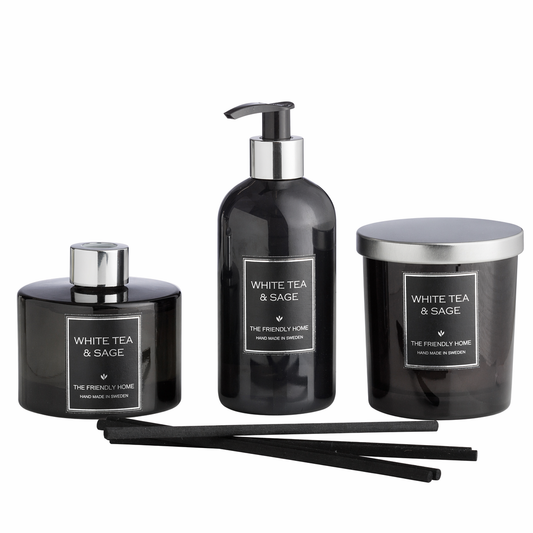 White Tea & Sage, Doftljus, Doftpinnar, Handtvål, paket
